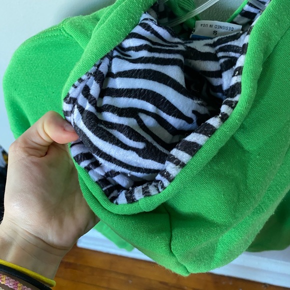 Green/zebra print Avalon NJ hoodie - Picture 3 of 4
